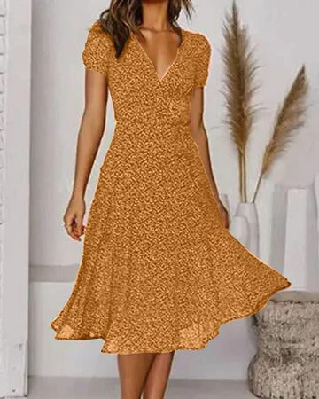 Women’s Floral Print Dress with V-Neck