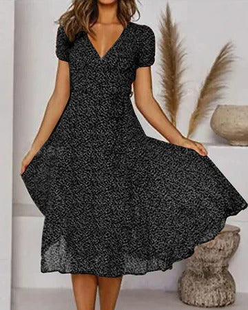 Women’s Floral Print Dress with V-Neck