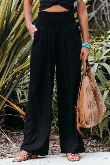 High-Waist Wide-Leg Trousers