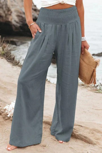 High-Waist Wide-Leg Trousers