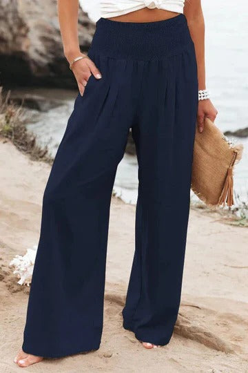High-Waist Wide-Leg Trousers