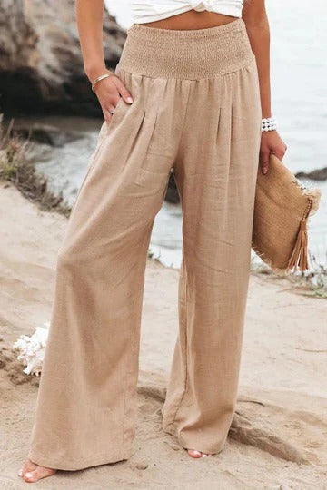 High-Waist Wide-Leg Trousers