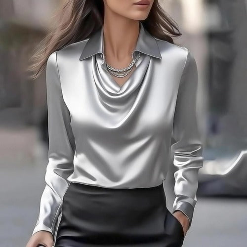 Draped Neckline Blouse