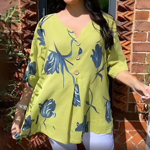 Floral V-Neck Everyday Blouse
