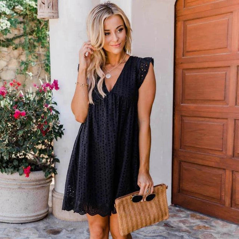 Boho Pocket Dress With Built-In Shorts