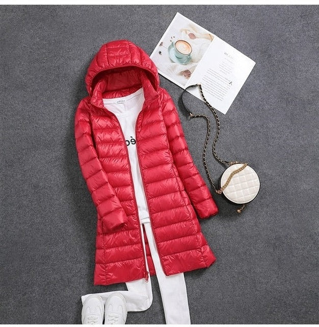 Women’s Long Lightweight Puffer Coat