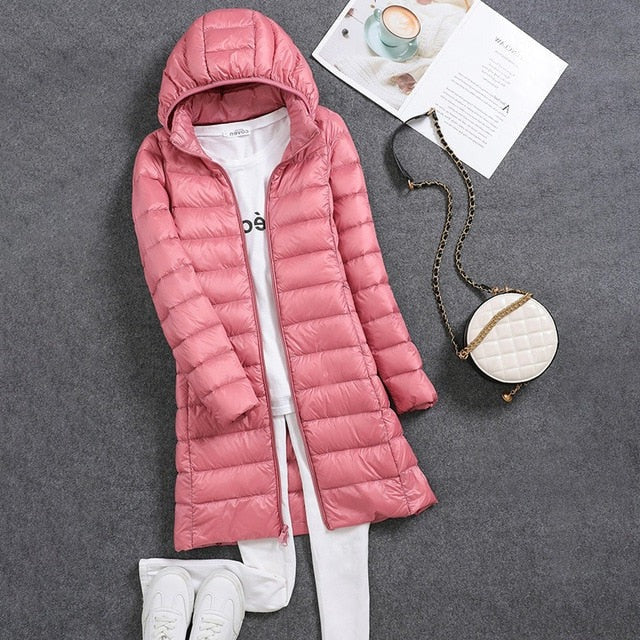 Women’s Long Lightweight Puffer Coat