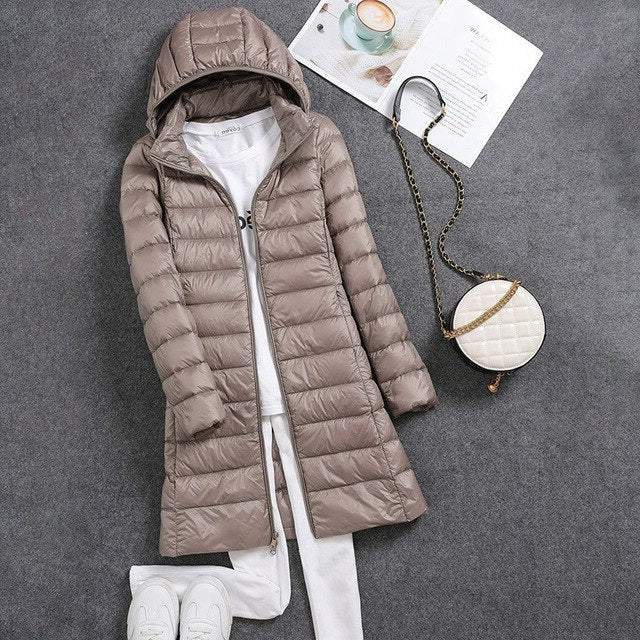 Women’s Long Lightweight Puffer Coat