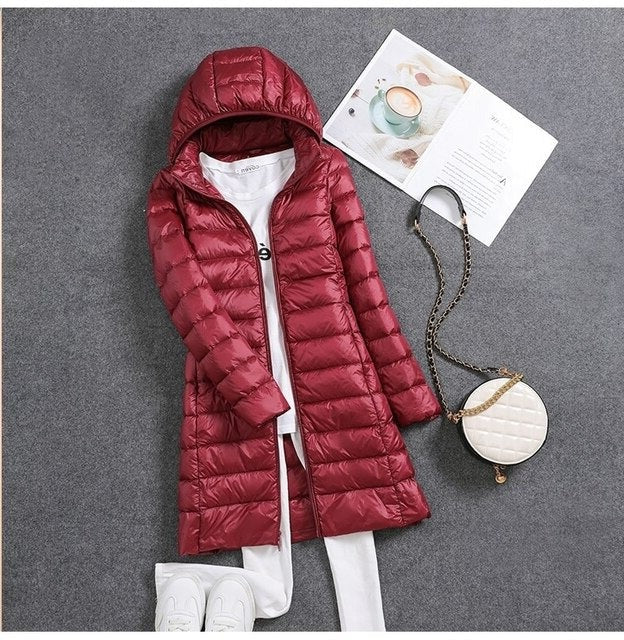 Women’s Long Lightweight Puffer Coat