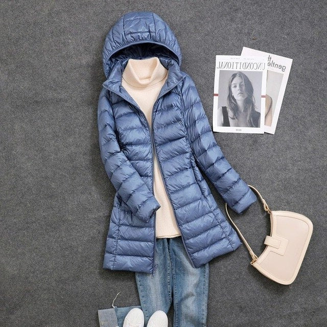 Women’s Long Lightweight Puffer Coat
