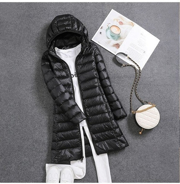 Women’s Long Lightweight Puffer Coat