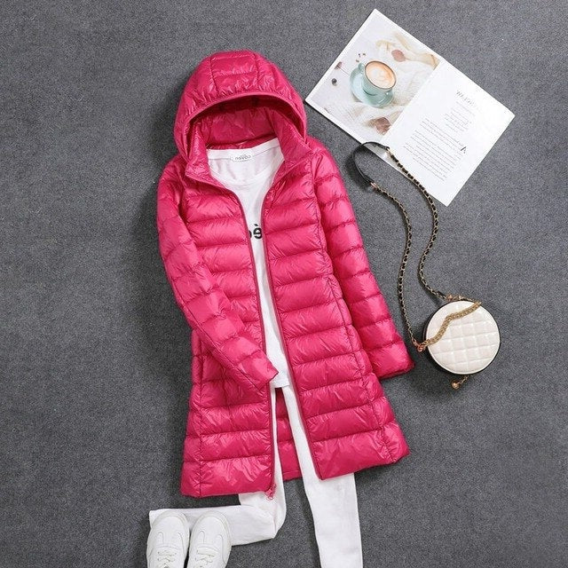 Women’s Long Lightweight Puffer Coat