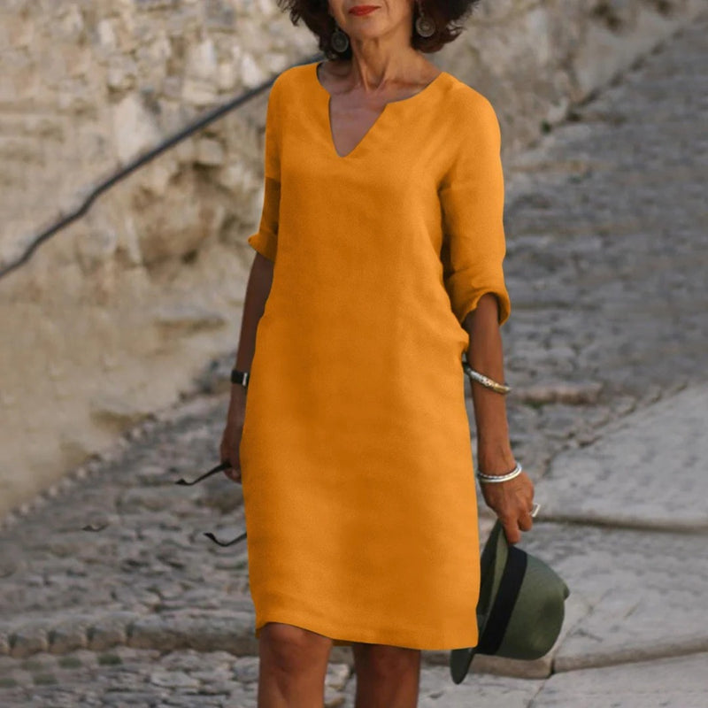 Summer Dress with V-Neck