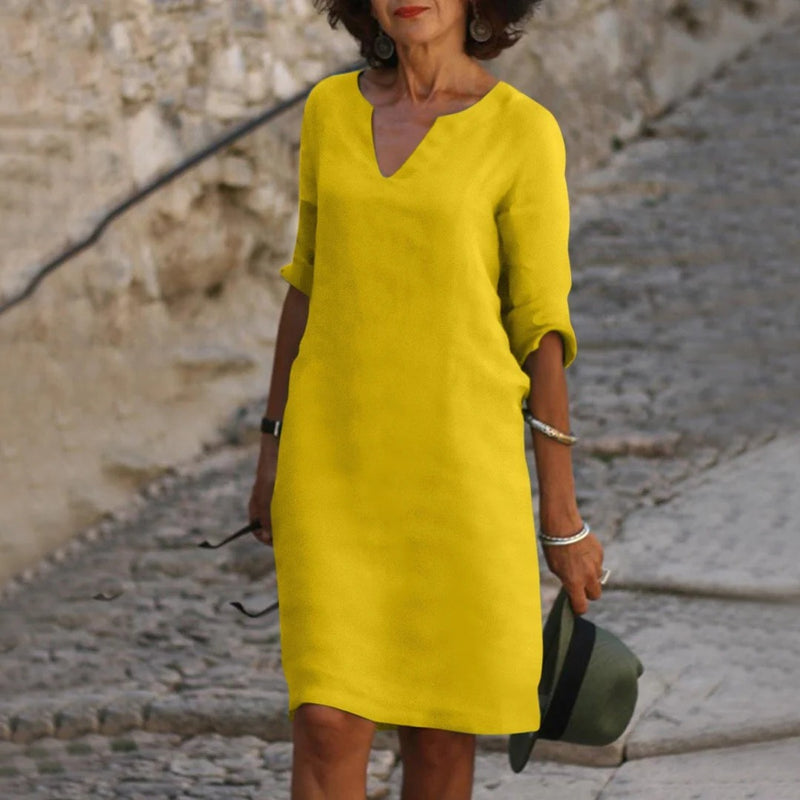 Summer Dress with V-Neck