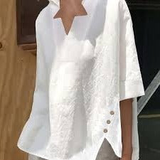 Women's Casual Buckle Loose Blouse