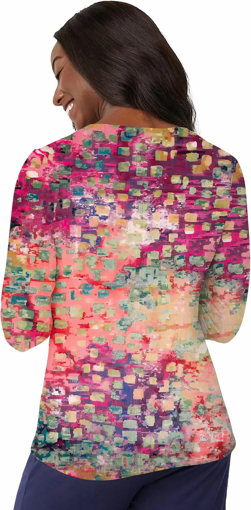 Loose Abstract Long Sleeve Casual T-Shirt