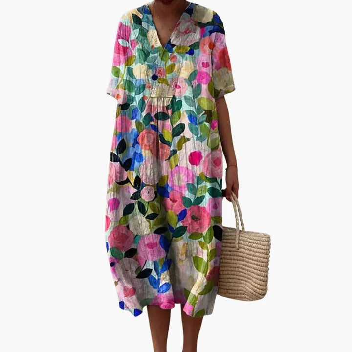 Women's Summer Dress with Floral Pattern