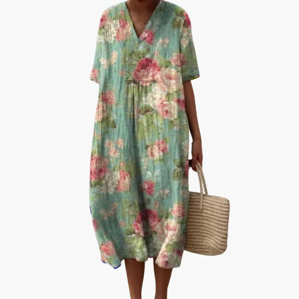 Women's Summer Dress with Floral Pattern