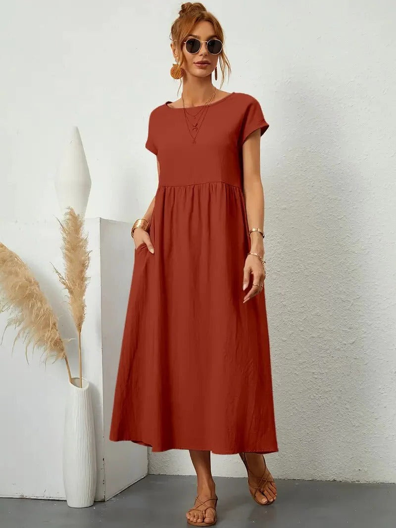 Elegant Women's Dress with Pockets