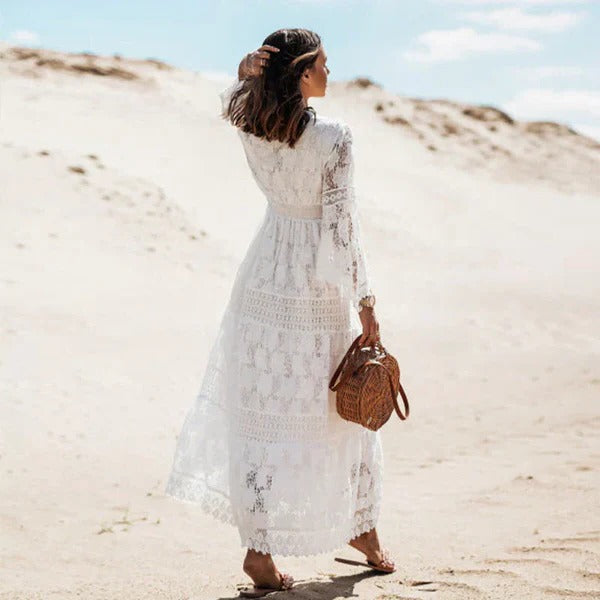 Long-Sleeve Bohemian Maxi Dress