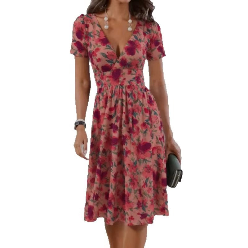 Floral Print Midi Dres