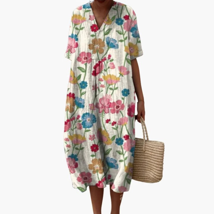 Women's Summer Dress with Floral Pattern