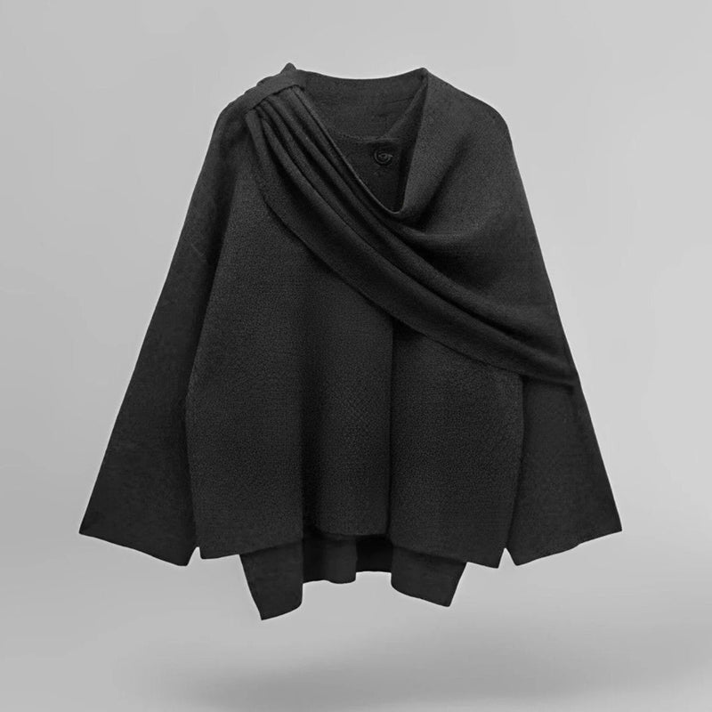 Asymmetrical Poncho for Seasonal Warmth