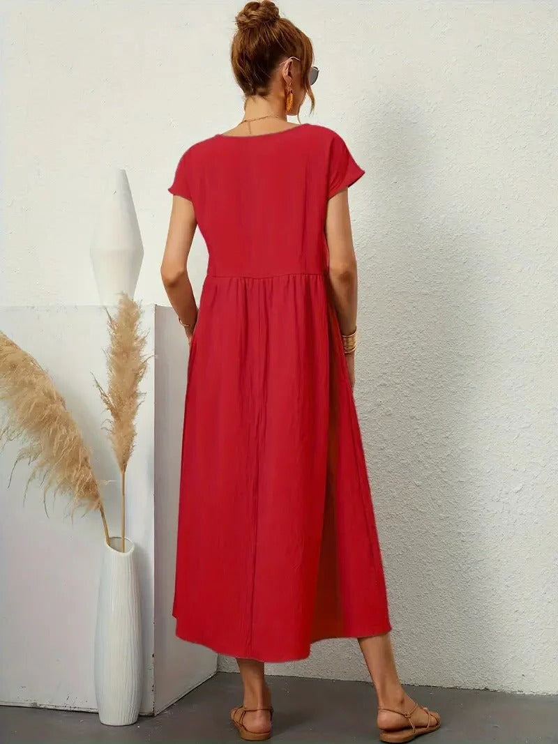 Elegant Women's Dress with Pockets