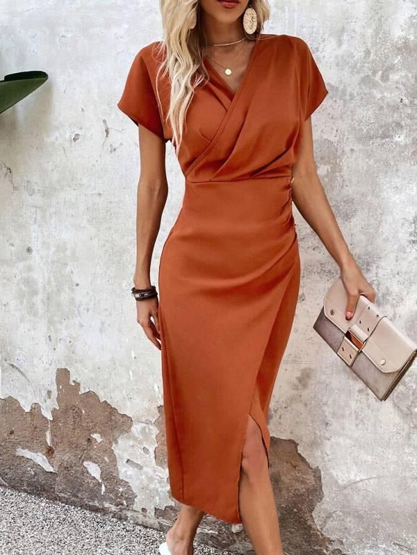 Cross-Over Midi Dress
