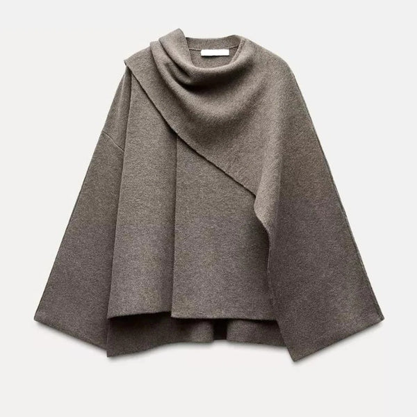 Asymmetrical Poncho for Seasonal Warmth