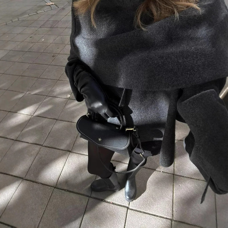 Asymmetrical Poncho for Seasonal Warmth