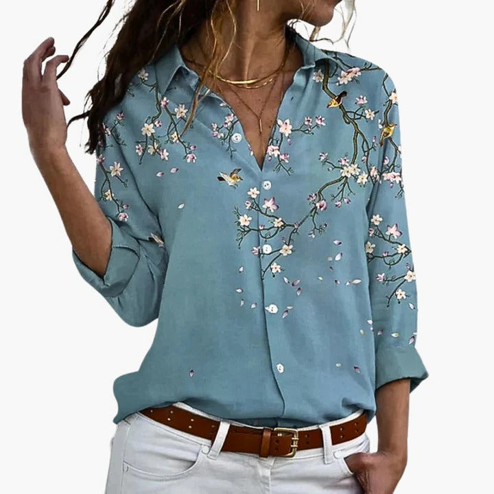 Women’s Paisley V-Neck Blouse