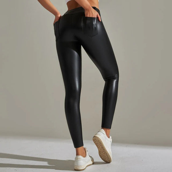High-Waist Shiny Leggings