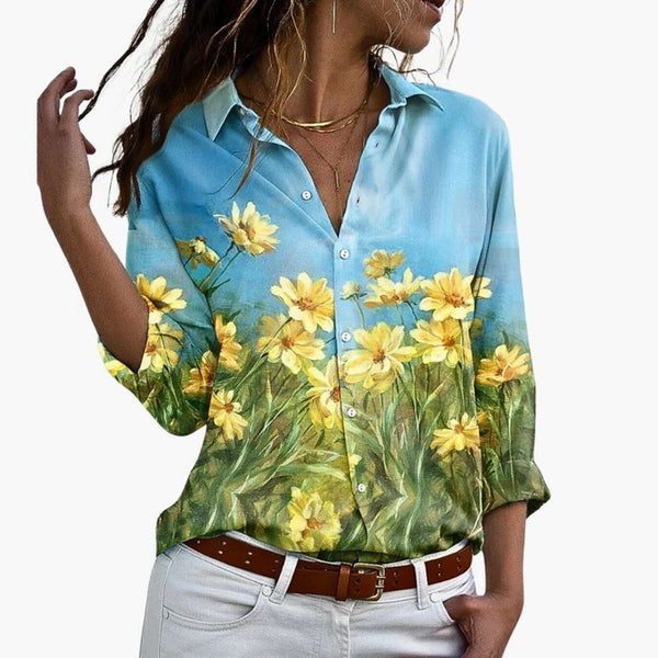 Women’s Paisley V-Neck Blouse