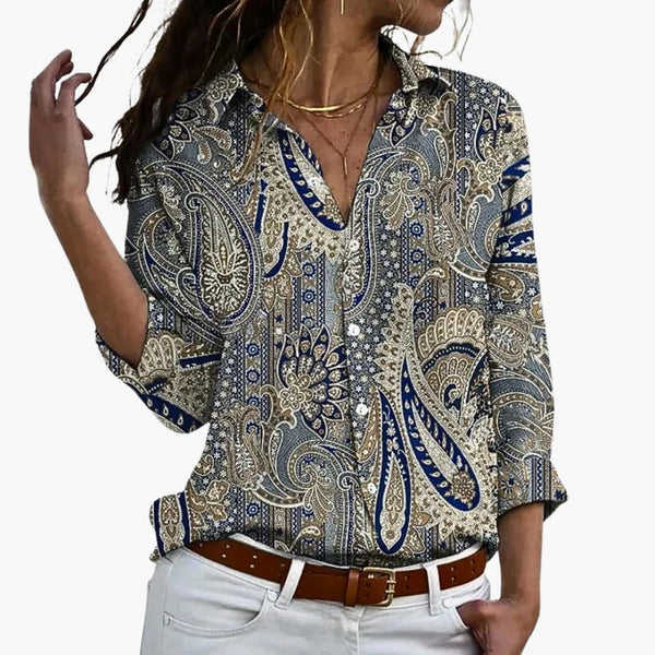 Women’s Paisley V-Neck Blouse
