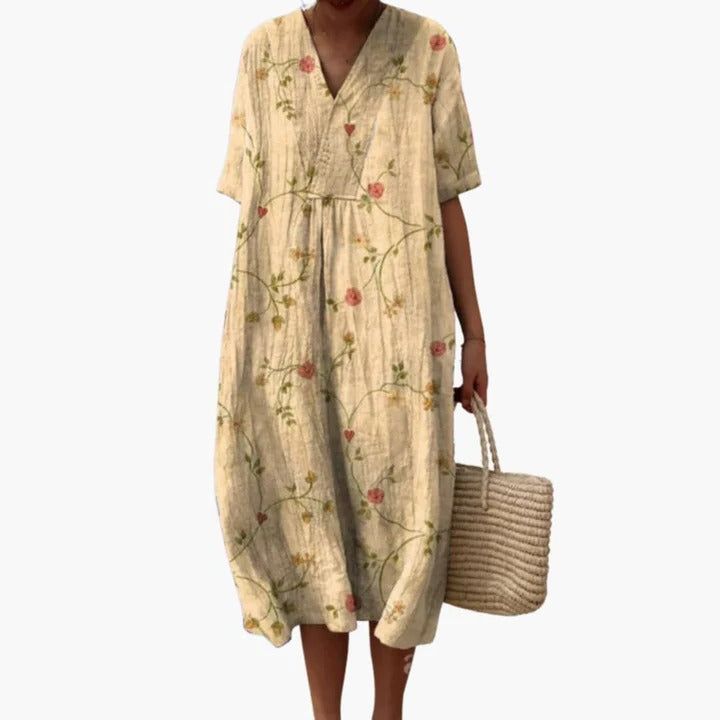 Women's Summer Dress with Floral Pattern