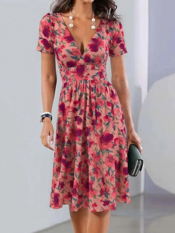 Floral Print Midi Dres