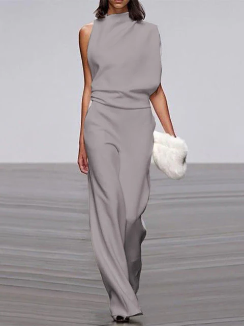 Sleeveless Wide-Leg Jumpsuit