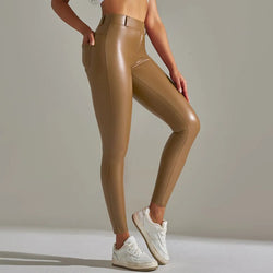 High-Waist Shiny Leggings