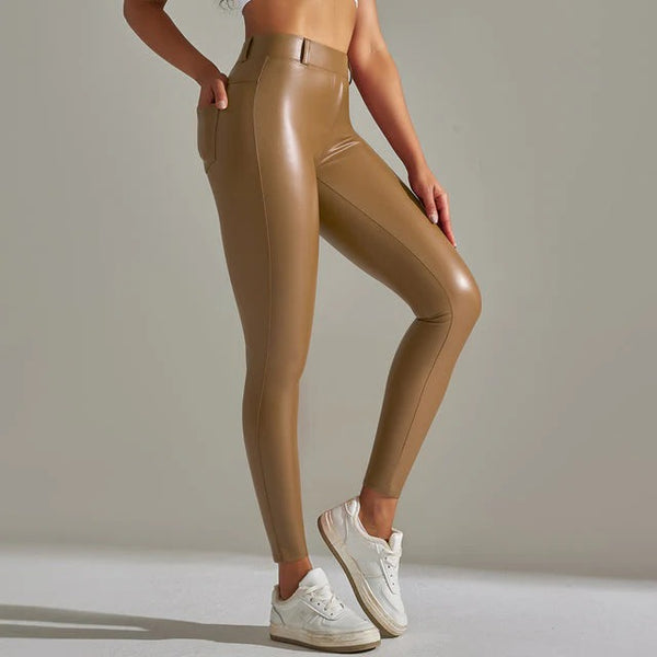 High-Waist Shiny Leggings