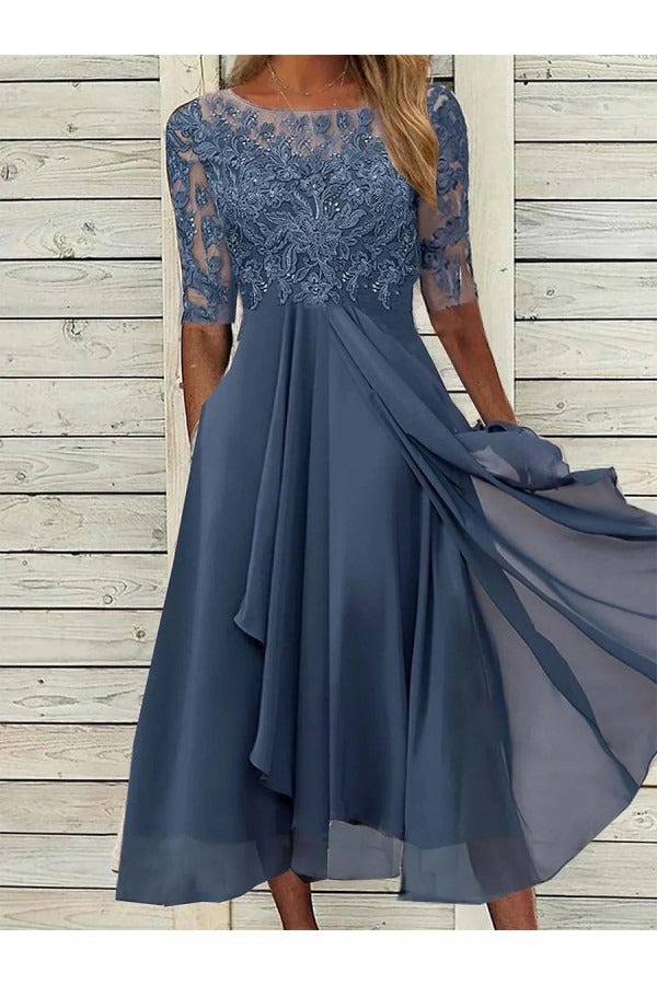 Women’s Elegant Midi Dress – ForestFieldFashion