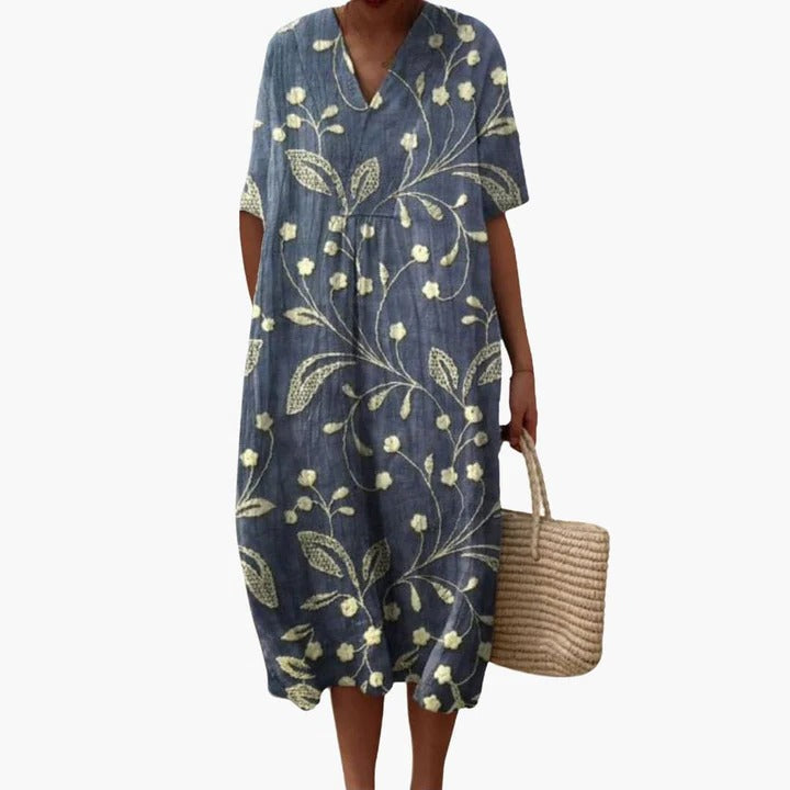 Women's Summer Dress with Floral Pattern