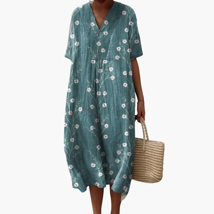 Women's Summer Dress with Floral Pattern