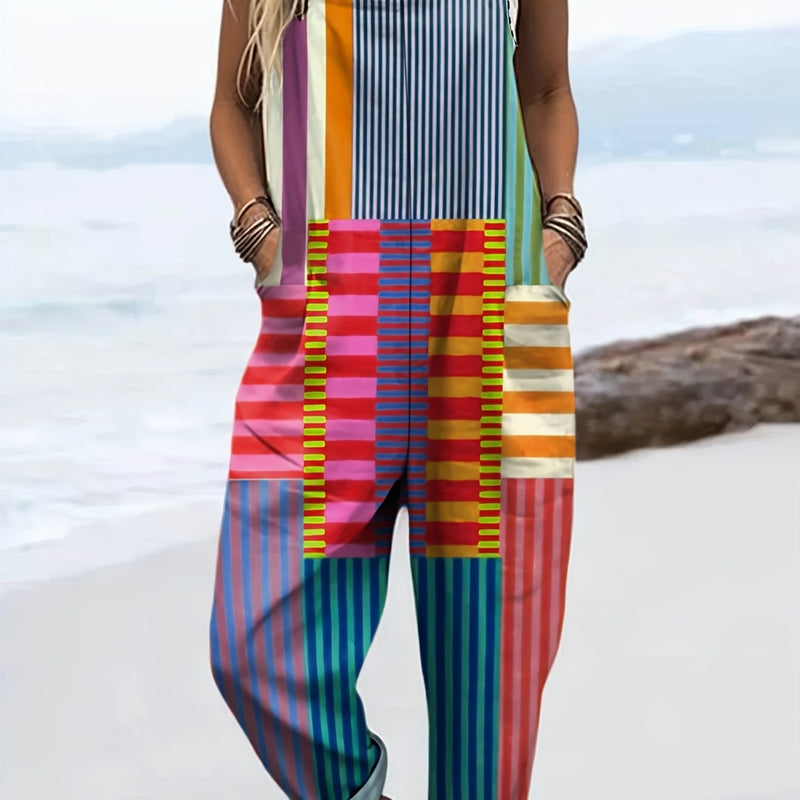 Women’s Abstract Geometric Print Jumpsuit