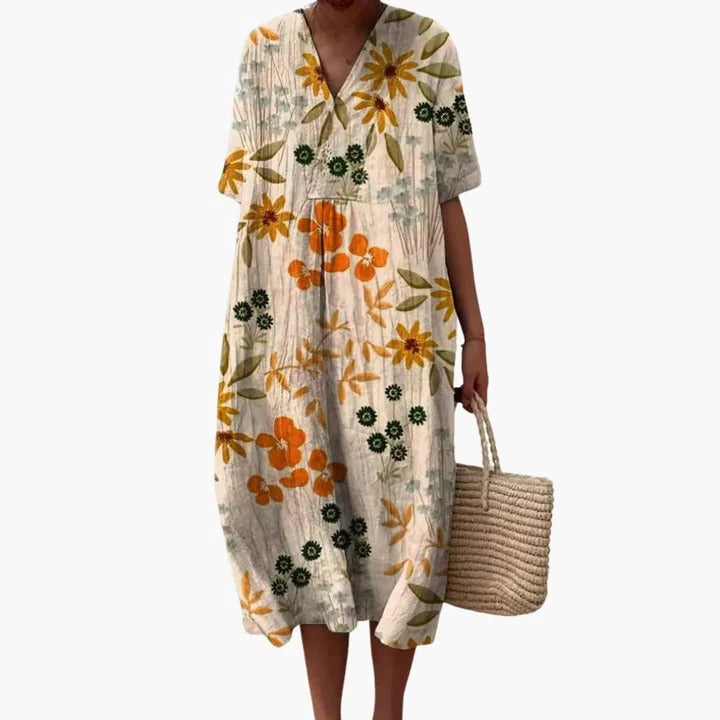 Women's Summer Dress with Floral Pattern