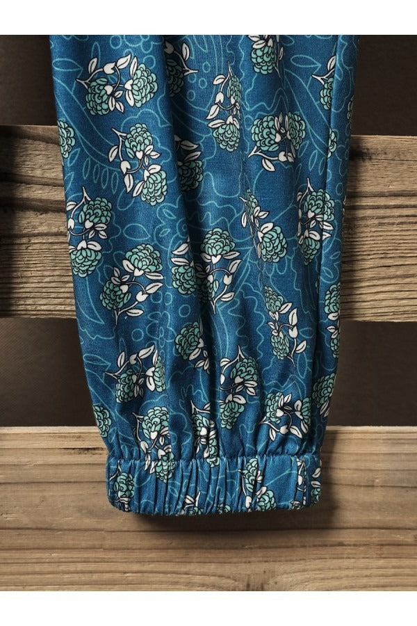 Women’s Summer Floral Print Drawstring Casual Pants