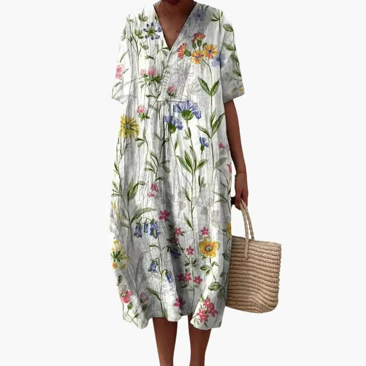 Women's Summer Dress with Floral Pattern