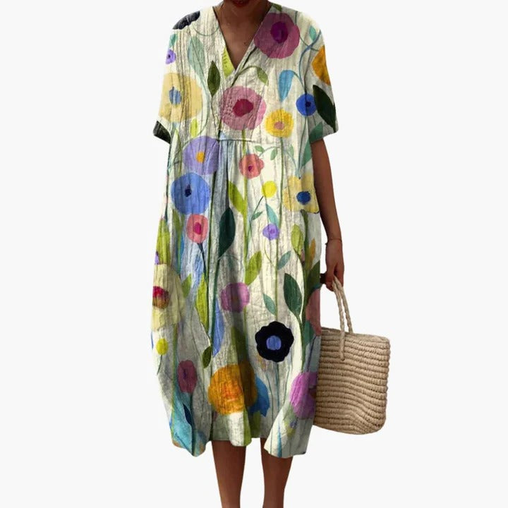 Women's Summer Dress with Floral Pattern