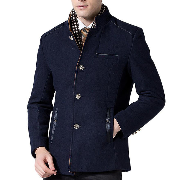 Men's Wool Coat Stand Up Collar
