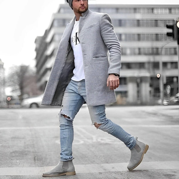 Men's Slim Fit Wool Overcoat
